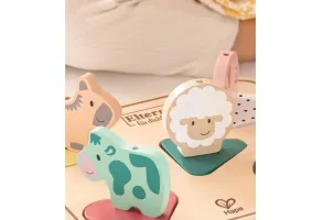 Дървен звуков пъзел, Hape, Животни, 6 части - 2