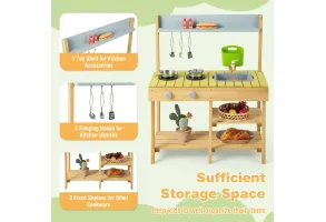 Дървена Градинска Кухня за игра, Costway - 5