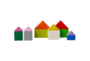 Дървена игра Танграм с шаблони, куб, 21 части - 7