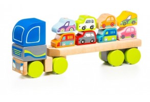 Дървена играчка, Cubika - Автовоз с колички