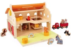 Дървена играчка Janod - Ферма с животни и аксесоари - 2