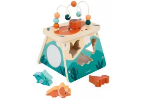 Дървена играчка Janod - Мултиактивен вулкан, Дино