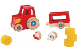 Дървена играчка Janod - Трактор - 2
