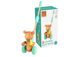 Дървена играчка за бутане в кутия, Маймунка - 2