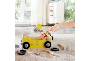 Дървена кутия с инструменти, Hape, 83 части - 2