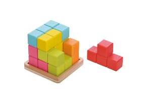 Дървена логическа игра-пъзел, Подреди куба - 2