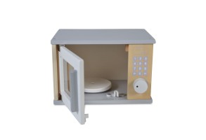 Дървена микровълнова печка Moni Toys, многоцветен, 36 месеца+ - 4