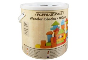 Дървени блокчета - 100 броя - Kruzzel - 2