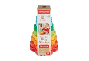 Дървени играчки Fisher Price, кула за подреждане на рингове