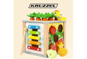 Дървено образователно сортер кубче - Kruzzel - 10