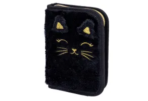 Единичен несесер с аксесоари, Astra, Пухкаво черно коте, AC11, 20 x 14 x 3,5 cm
