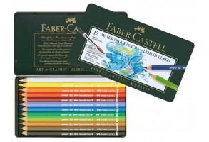 Faber-Castell Акварелни моливи Albrecht Dürer, 12 цвята, в метална кутия