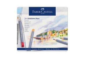 Faber-Castell Акварелни моливи Goldfaber Aqua, 24 цвята, в метална кутия