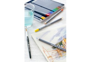 Faber-Castell Акварелни моливи Goldfaber Aqua, 48 цвята, в метална кутия - 5