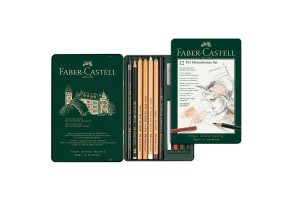 Faber-Castell Комплект моливи Pitt Monochrome, 12 броя в метална кутия - 2