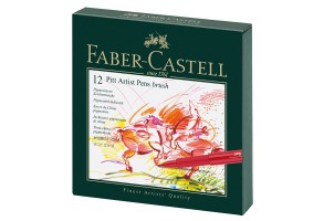 Faber-Castell Маркер-четка Pitt Artist Pen, B, 12 цвята, в кутия