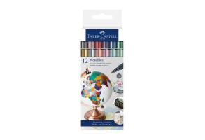 Faber-Castell Маркери, обли, металик, 1.5 mm, 12 цвята