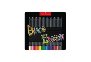 Faber-Castell Моливи Black Edition, 24 цвята, в метална кутия