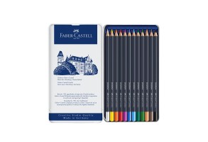 Faber-Castell Цветни моливи Goldfaber, 12 цвята, в метална кутия - 2