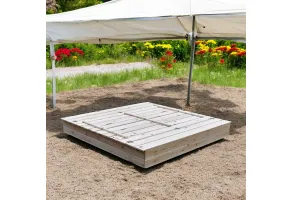 Голям Детски Пясъчник с Пейки и Сгъваем Капак GINGER HOME 157x157x21см, Дървен - 7