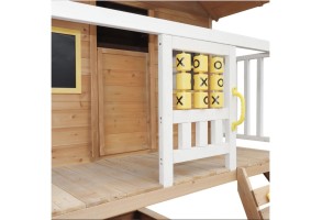 Голяма дървена детска къща с пясъчник и пързалка, 258х271.5х291 см. - 6