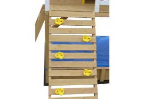 Голяма дървена детска къща с пясъчник и пързалка, 258х271.5х291 см. - 7