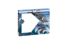 Grafix Комплект рисуване по номера Делфин, с 24 бои и 4 четки