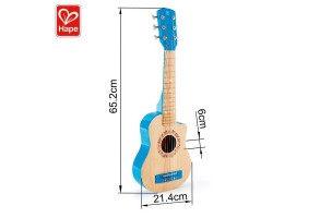 Hape Blue Lagoon - Детска дървена китара 65см - 2