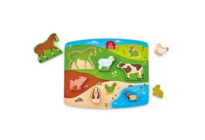 Hape Домашни животни - Дървен пъзел за игра - 2