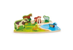 Hape Домашни животни - Дървен пъзел за игра - 3
