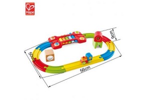 Hape Сензорна железница - Дървен железопътен комплект, 14 части - 3