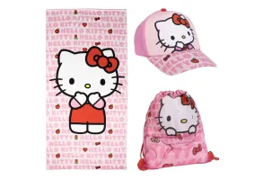 HELLO KITTY комплект шапка и плажна кърпа в сак
