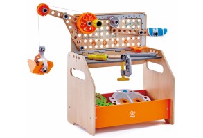 Игрален комплект, Hape, Дървена работна маса, Млад изобретател, 58 части - 2