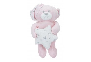 Interbaby подаръчен комплект Одеяло с Играчка Мече и Кърпа за приспиване, розов - 3