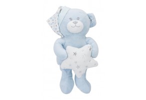 Interbaby подаръчен комплект Одеяло с Играчка Мече и Кърпа за приспиване, син - 2