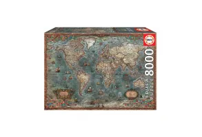 Историческа карта на света - пъзел 8000 части