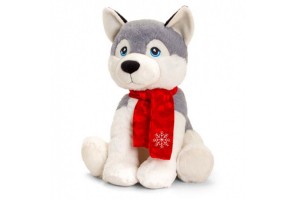 Keeleco, Екологична играчка, Хъски с шалче със звездичка, 25 см, Keel Toys