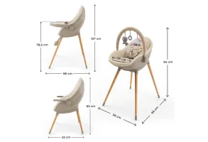 KinderKraft FINI UP столче за хранене BEIGE - 6