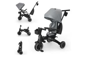 KinderKraft JAZZ 3 сгъваема триколка СИВА 