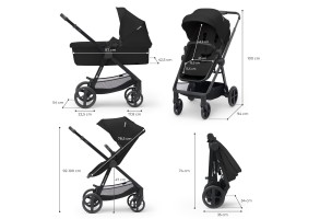 Kinderkraft NEWLY бебешка количка 4в1 CLASSIC BLACK - 2