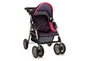 Количка за кукли Moni, Pinky Dots, 3+