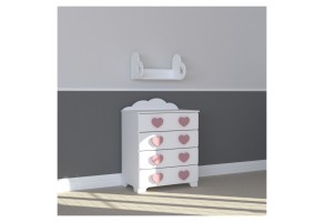 Комод с 4 чекмеджета Bambino Casa Cuori Grandi Felici