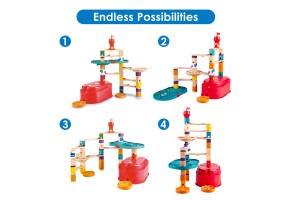Комплект дървена писта с топчета, Hape Quadrilla, 90 части - 3