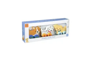 Комплект дървени играчки за бутане, кученца - 5