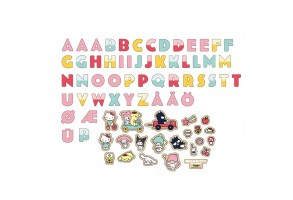 Комплект Дървени магнитни букви и фигурки Hello Kitty, 75 части - 2
