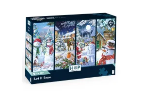 Комплект от 4 пъзела по 500 части - Нека вали сняг - The House of Puzzles
