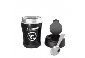Контейнер за храна от неръждаема стомана Twistshake 6+ месеца черен