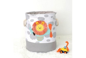 Кош за Играчки, Дрехи, Пране, Сгъваем, с Удобни Дръжки, за Детска стая, Спалня, Дневна - Лъвче - 3