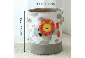 Кош за Играчки, Дрехи, Пране, Сгъваем, с Удобни Дръжки, за Детска стая, Спалня, Дневна - Лъвче - 4