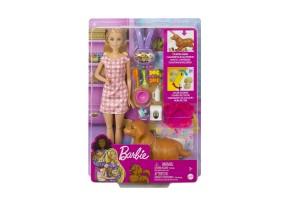 Кукла Barbie - Комплект с куче и новородени кученца
